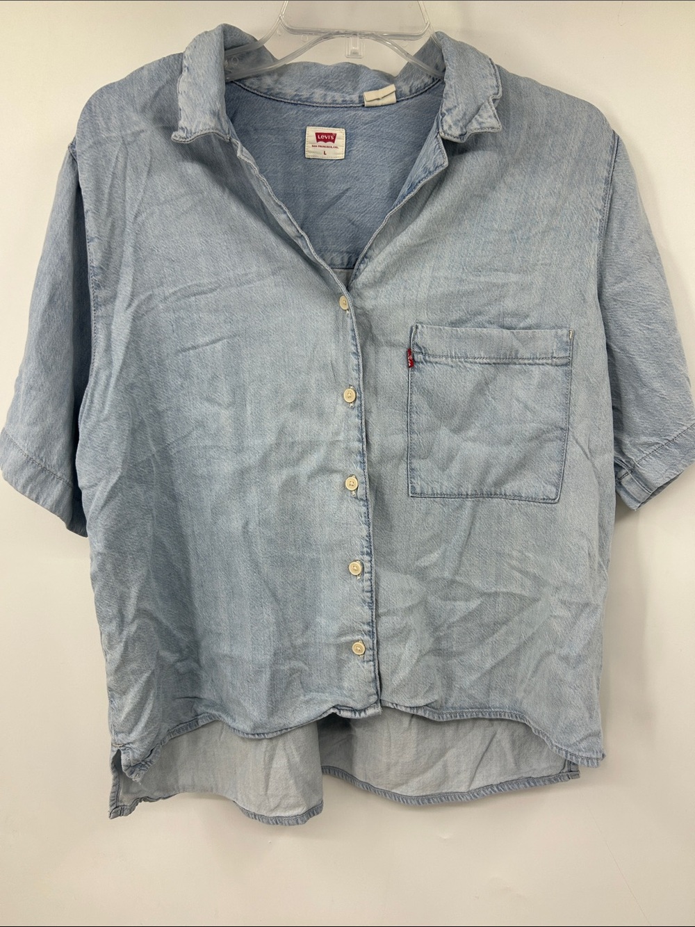 Levi's Light Denim Short-Sleeve Button-Up Shirt Size Large